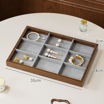 Solid Color Wooden Jewelry Box In Beige For Elegant Storage