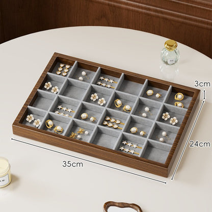 Solid Color Wooden Jewelry Box In Beige For Elegant Storage