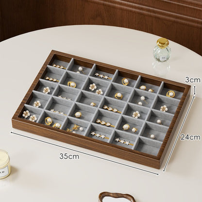 Solid Color Wooden Jewelry Box In Beige For Elegant Storage