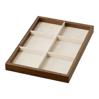 Solid Color Wooden Jewelry Box In Beige For Elegant Storage