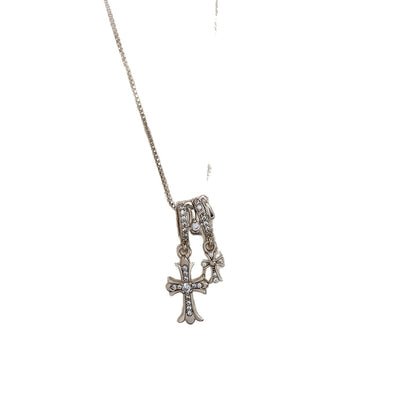 Classic Style Cross Necklace For Unisex, Copper Material With Electroplated Gold Plating And Cable Chain