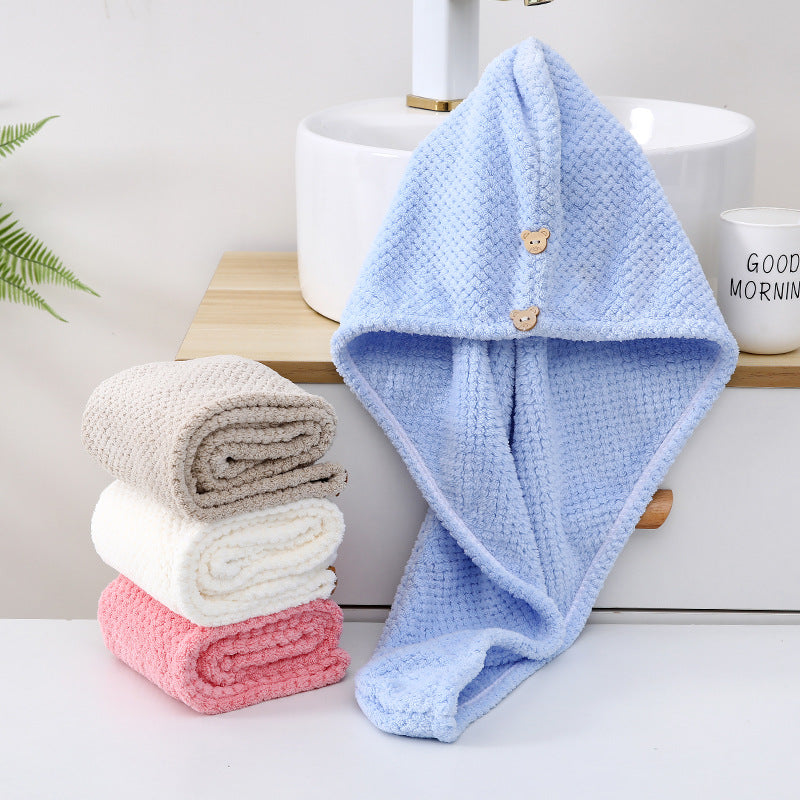 Household Coral Fleece Towels With Pineapple Pattern, Ideal For Drying Hair And Bath Use