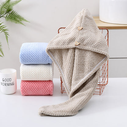Household Coral Fleece Towels With Pineapple Pattern, Ideal For Drying Hair And Bath Use