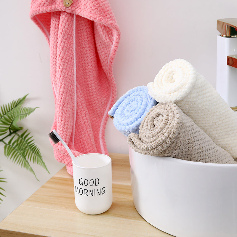 Household Coral Fleece Towels With Pineapple Pattern, Ideal For Drying Hair And Bath Use