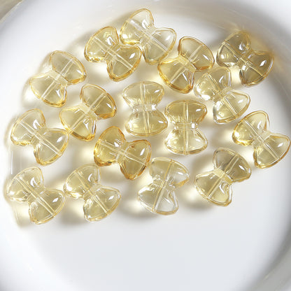 5 PCS Glass Bow Tie Beads For Jewelry Making With Stoving Varnish, Handmade DIY Accessories In Colour