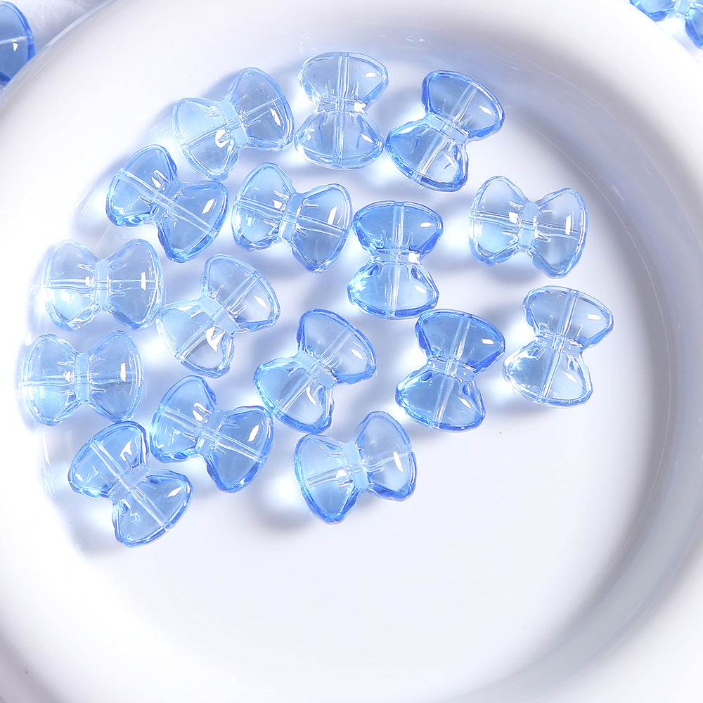 5 PCS Glass Bow Tie Beads For Jewelry Making With Stoving Varnish, Handmade DIY Accessories In Colour