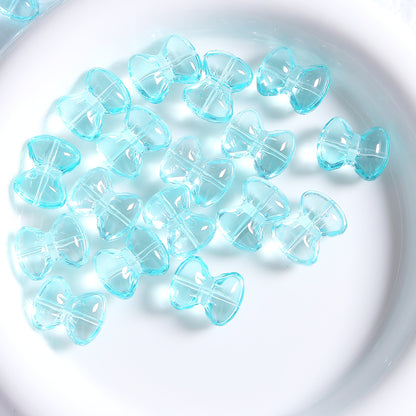 5 PCS Glass Bow Tie Beads For Jewelry Making With Stoving Varnish, Handmade DIY Accessories In Colour