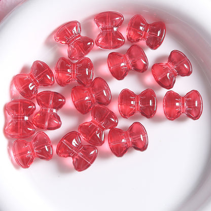 5 PCS Glass Bow Tie Beads For Jewelry Making With Stoving Varnish, Handmade DIY Accessories In Colour