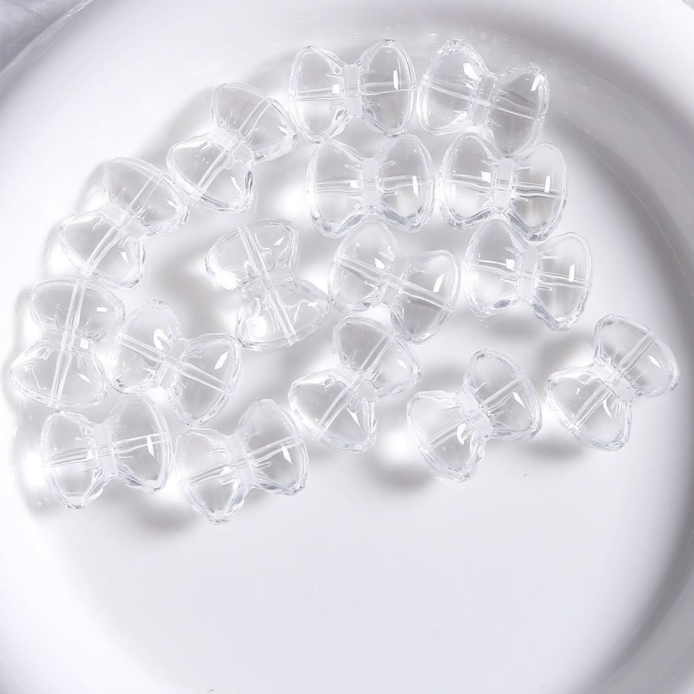 5 PCS Glass Bow Tie Beads For Jewelry Making With Stoving Varnish, Handmade DIY Accessories In Colour
