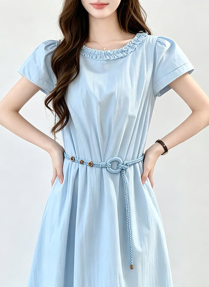 Bohemian Solid Color Braided Belt For Women In Wax Line Material Featuring Rope Buckle