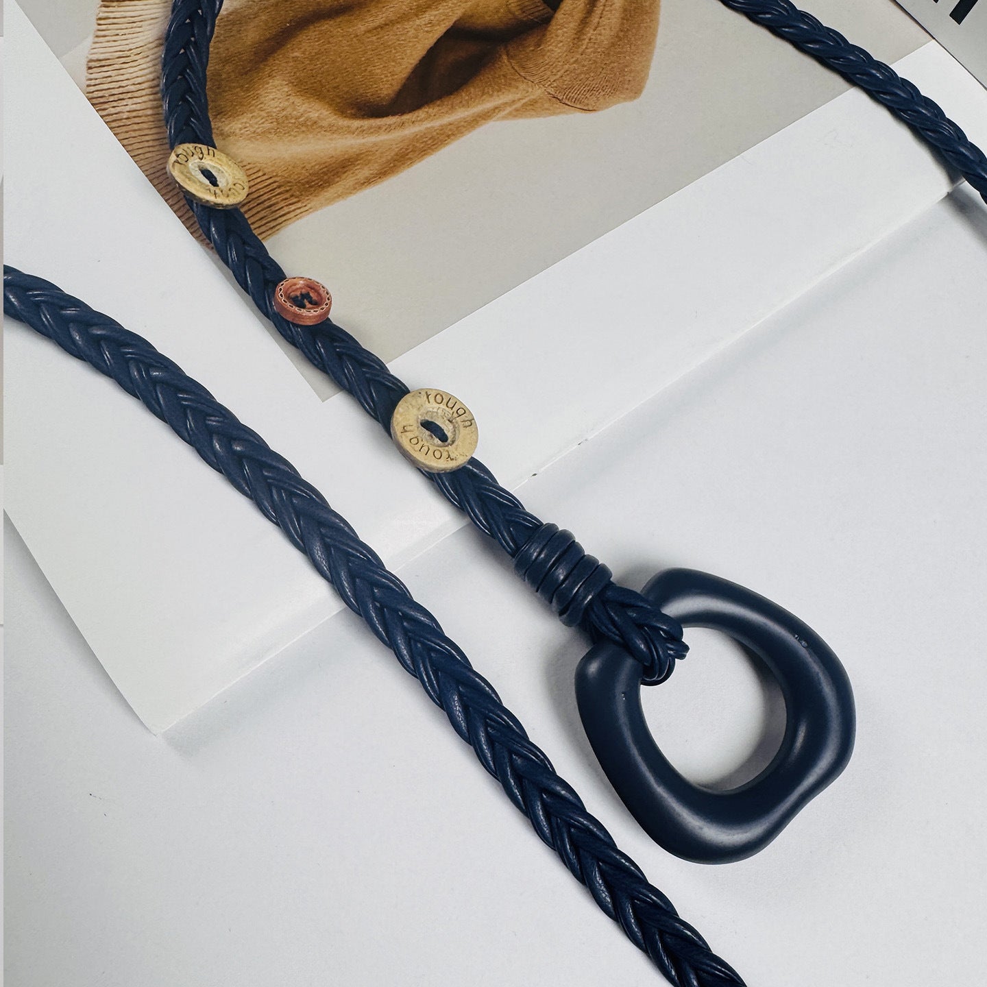 Bohemian Solid Color Braided Belt For Women In Wax Line Material Featuring Rope Buckle