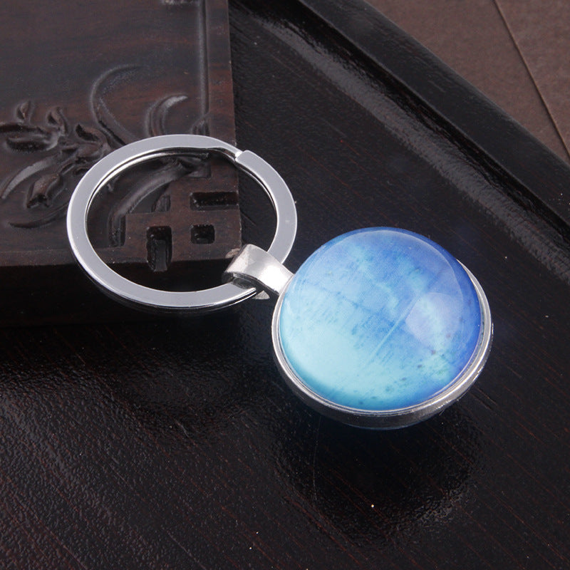 New Year Map Key Chain Featuring Gem Inlay And Durable Metal Material