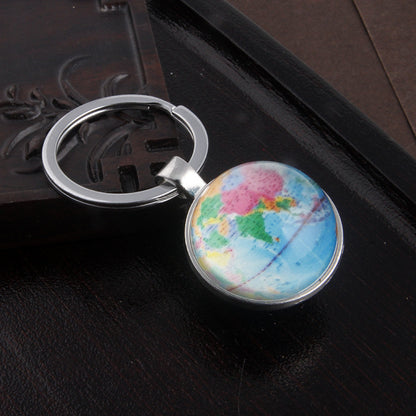 New Year Map Key Chain Featuring Gem Inlay And Durable Metal Material