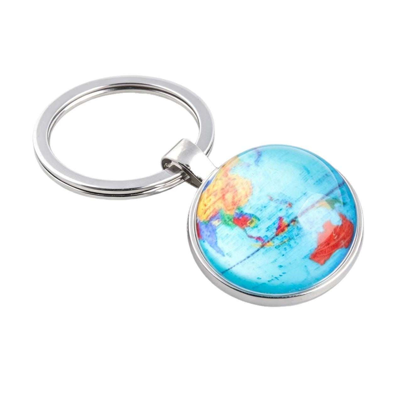 New Year Map Key Chain Featuring Gem Inlay And Durable Metal Material