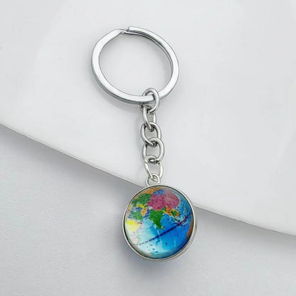 New Year Map Key Chain Featuring Gem Inlay And Durable Metal Material