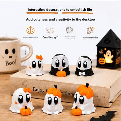 Halloween Plastic Ornaments Featuring Spooky Halloween Patterns For Festive Home Decor And Party Supplies