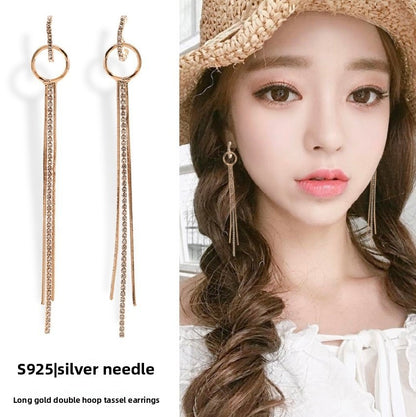Exaggerated Tassel Earrings In Alloy With Electroplated Finish And 304 Stainless Steel Ear Pins