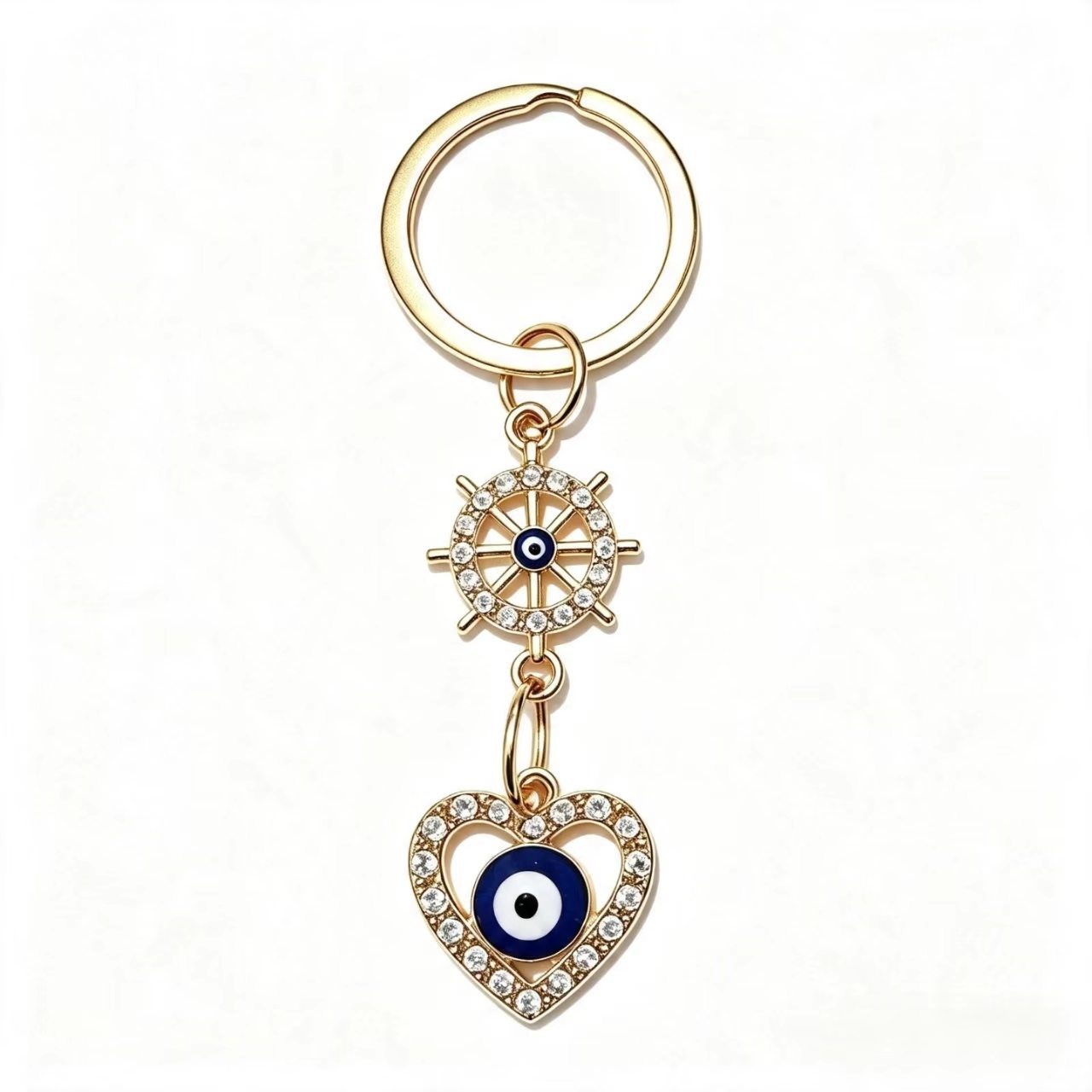 Gold Rudder Key Chain Made Of Durable Alloy, Stylish And Functional Accessory