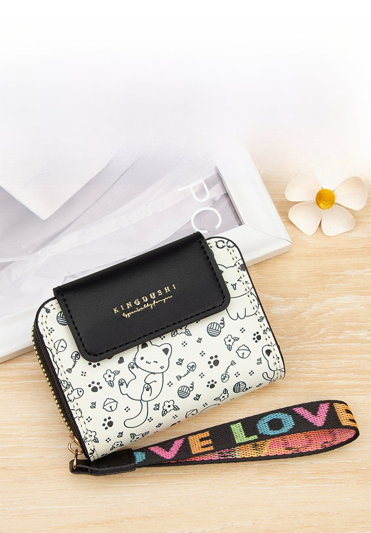 Women’s PUR Cat Card Holder Wallet, Stylish And Durable