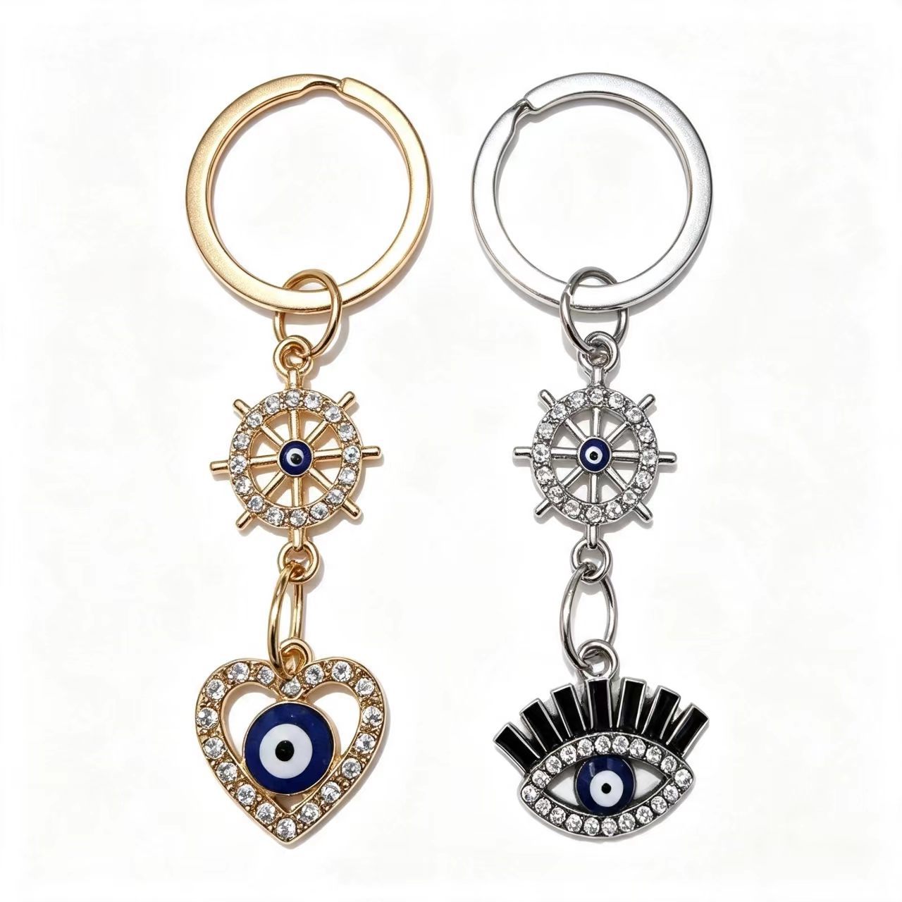 Gold Rudder Key Chain Made Of Durable Alloy, Stylish And Functional Accessory
