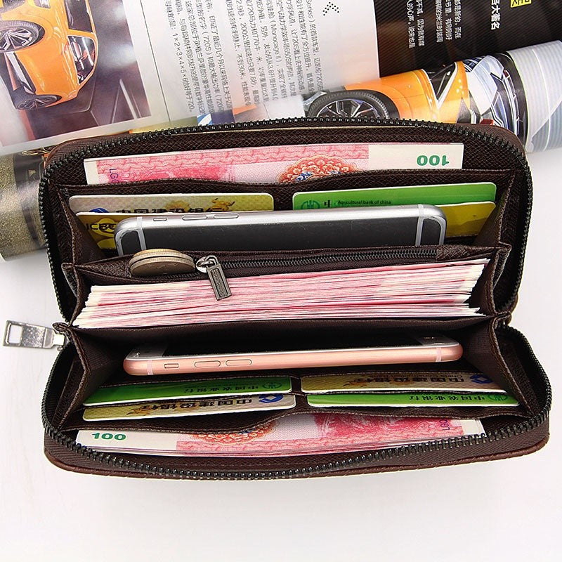 Men's PU Leather Clutch Bag Featuring Letter Pattern, Stylish And Durable