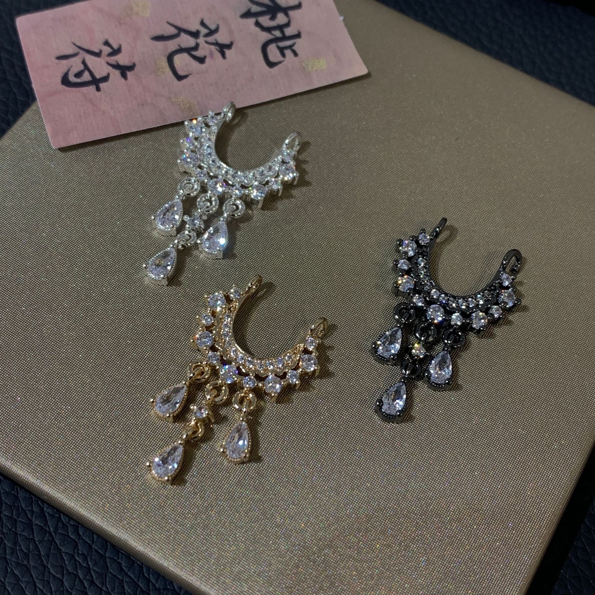 Crystal Copper Beads With Inlay Zircon, 14K Real Gold Plated Jewelry Accessories In Gold
