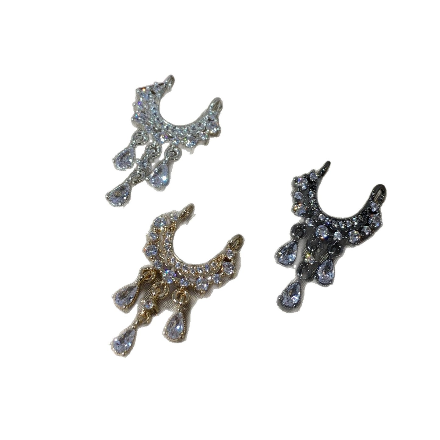 Crystal Copper Beads With Inlay Zircon, 14K Real Gold Plated Jewelry Accessories In Gold