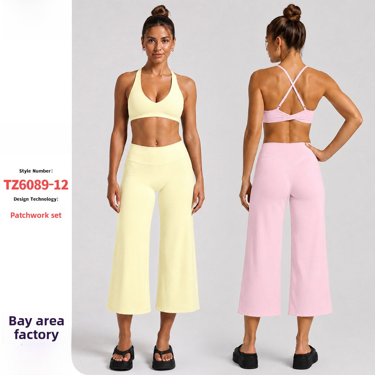 Sporty Calf-Length Yoga Jumpsuit For Women In High Elasticity Nylon Fabric Featuring Criss Cross Design And Sleeveless Style