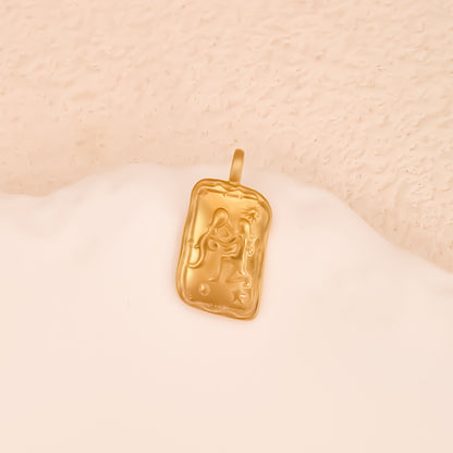 Aries Pendant In 304 Stainless Steel With 18K Real Gold Electroplated Finish