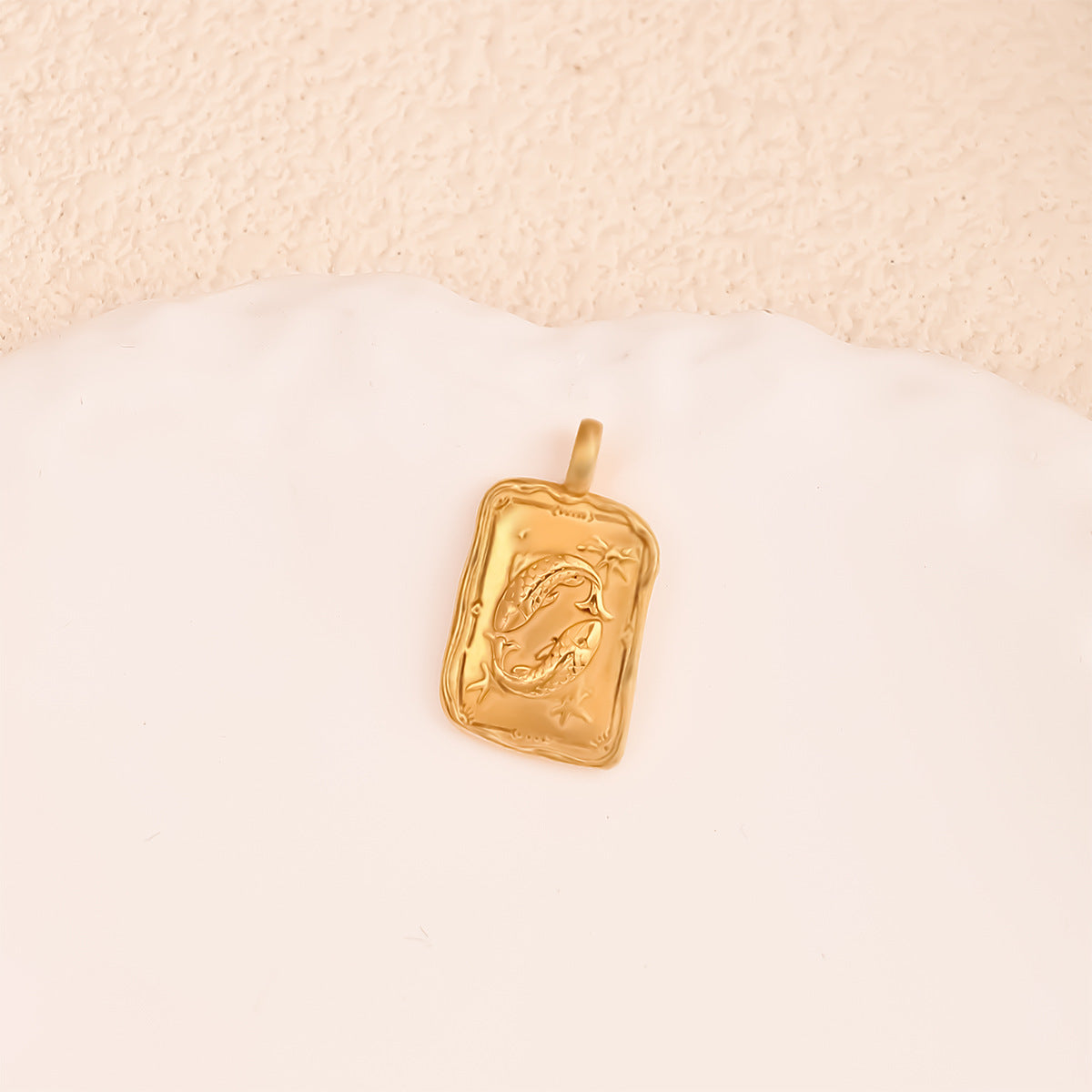 Aries Pendant In 304 Stainless Steel With 18K Real Gold Electroplated Finish