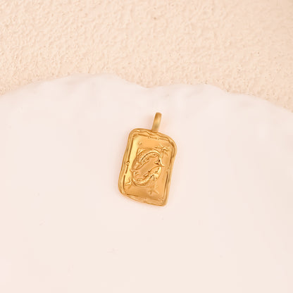 Aries Pendant In 304 Stainless Steel With 18K Real Gold Electroplated Finish