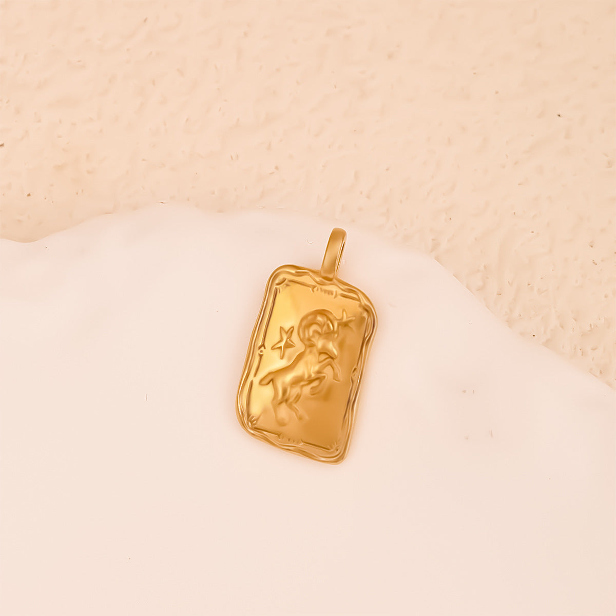 Aries Pendant In 304 Stainless Steel With 18K Real Gold Electroplated Finish