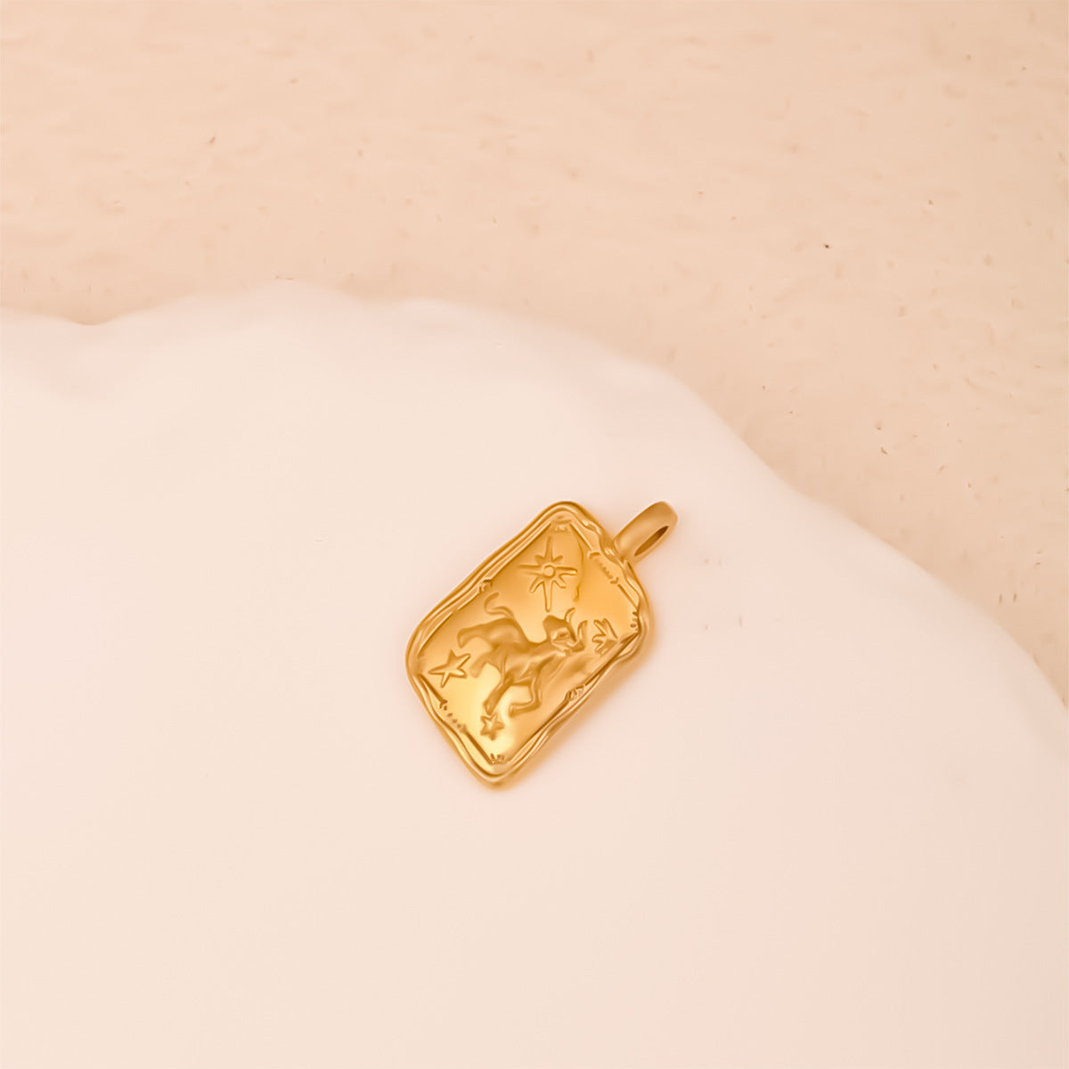 Aries Pendant In 304 Stainless Steel With 18K Real Gold Electroplated Finish