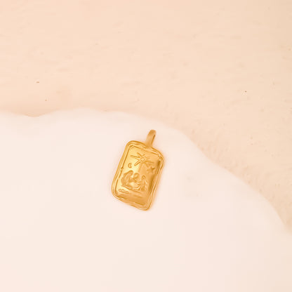 Aries Pendant In 304 Stainless Steel With 18K Real Gold Electroplated Finish
