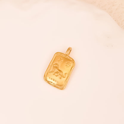 Aries Pendant In 304 Stainless Steel With 18K Real Gold Electroplated Finish