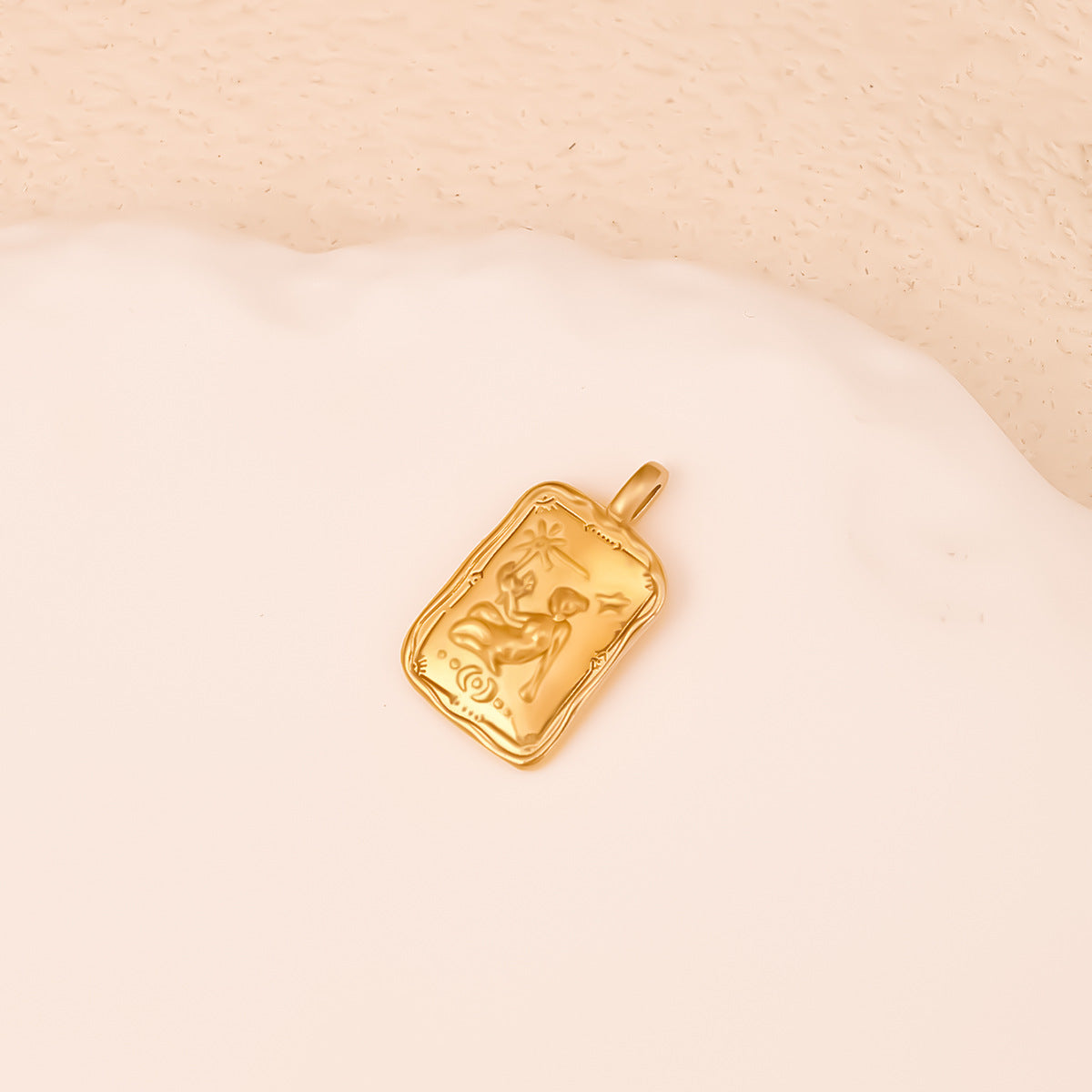 Aries Pendant In 304 Stainless Steel With 18K Real Gold Electroplated Finish