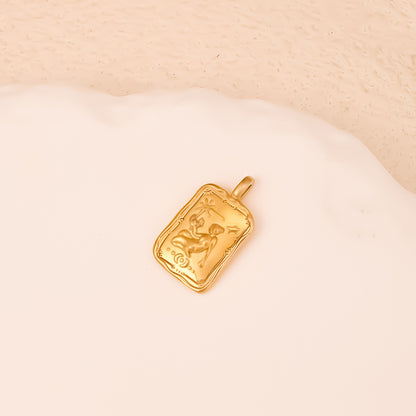 Aries Pendant In 304 Stainless Steel With 18K Real Gold Electroplated Finish