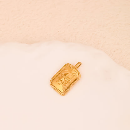 Aries Pendant In 304 Stainless Steel With 18K Real Gold Electroplated Finish