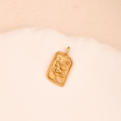 Aries Pendant In 304 Stainless Steel With 18K Real Gold Electroplated Finish