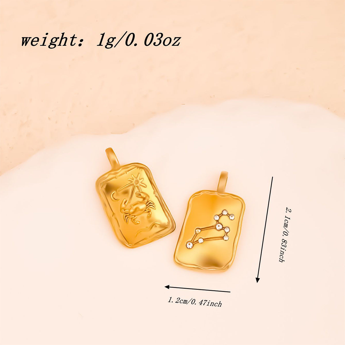 Aries Pendant In 304 Stainless Steel With 18K Real Gold Electroplated Finish