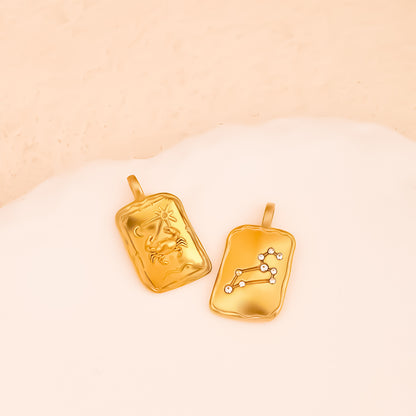 Aries Pendant In 304 Stainless Steel With 18K Real Gold Electroplated Finish