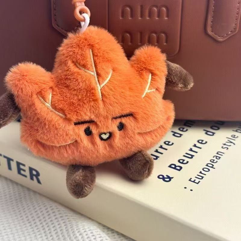 Maple Leaf Plush Doll Keychain, Soft And Cuddly Plush Toy Keychain