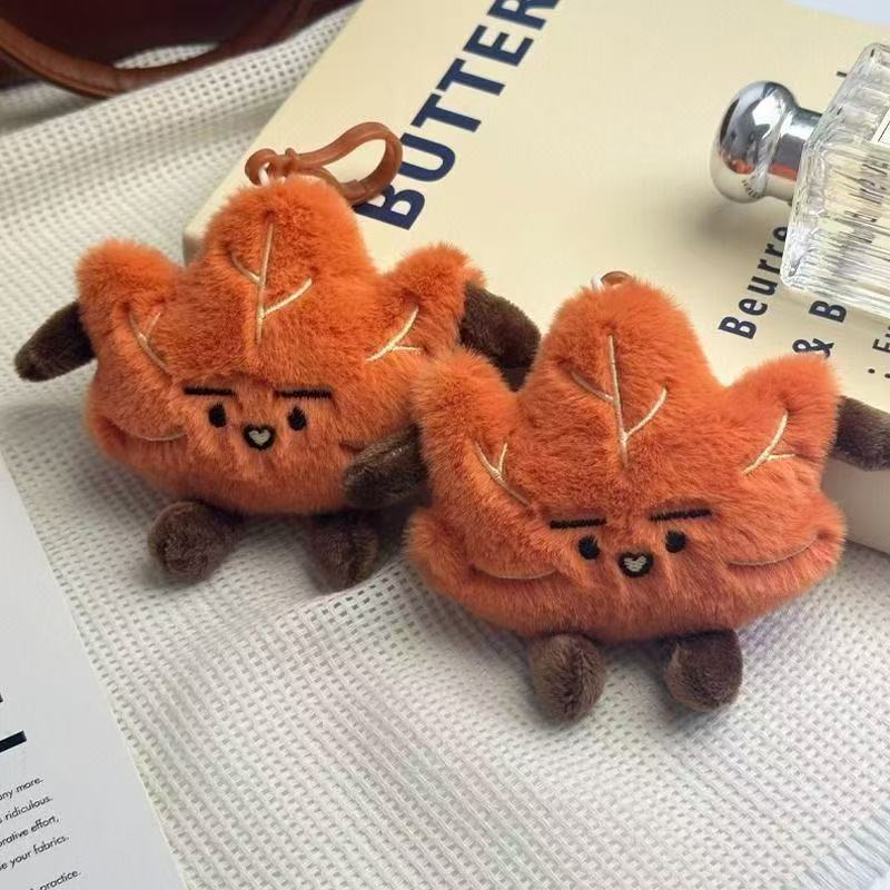 Maple Leaf Plush Doll Keychain, Soft And Cuddly Plush Toy Keychain