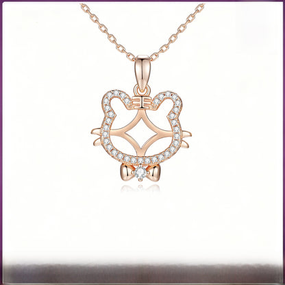 Tiger Pendant In 925 Sterling Silver With Agate Inlay, Featuring 925 Sterling Silver Chain For Women