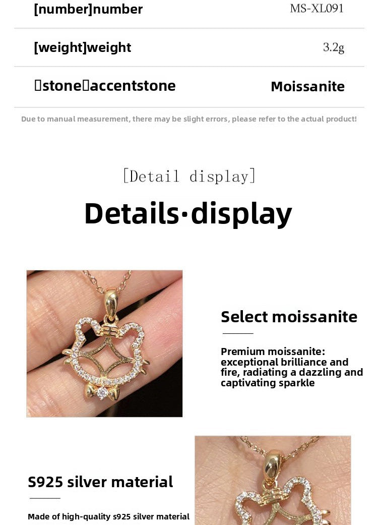 Tiger Pendant In 925 Sterling Silver With Agate Inlay, Featuring 925 Sterling Silver Chain For Women