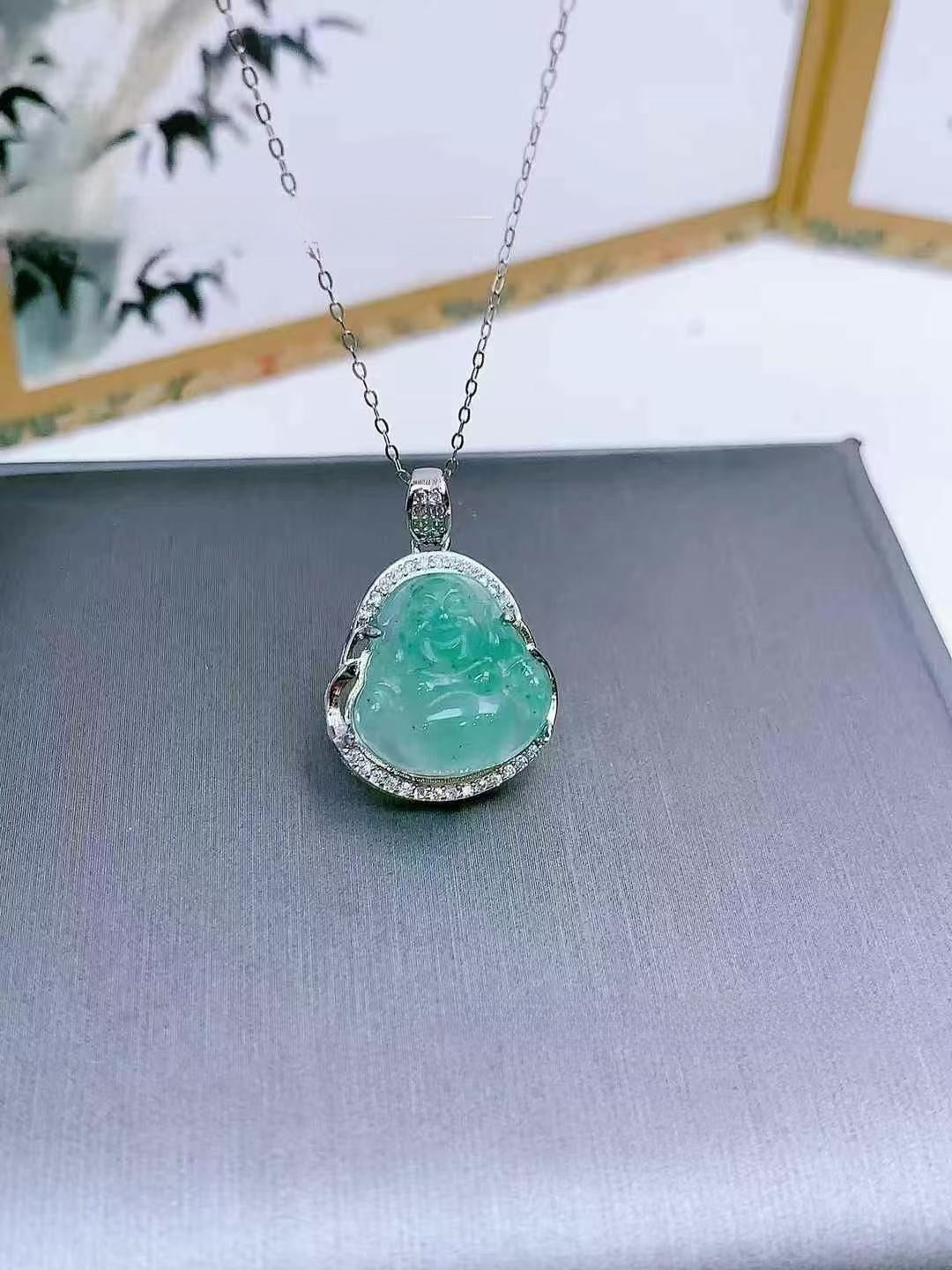 1 Piece Buddha Pendant Featuring Jade In 925 Sterling Silver With African Style Design