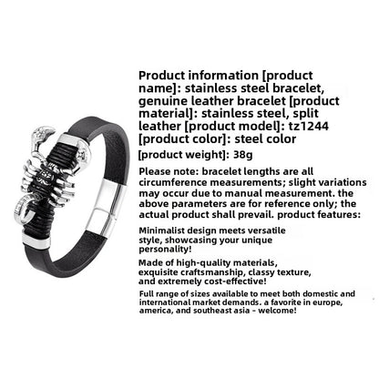 Retro Scorpion Men's Bracelet Featuring Leather Rope Braid For Stylish And Durable Wear