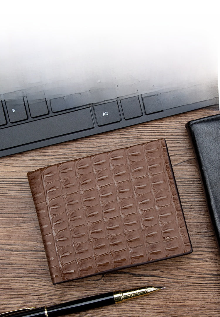 Crocodile Pattern Men's Small Wallets Made Of Durable PU Leather