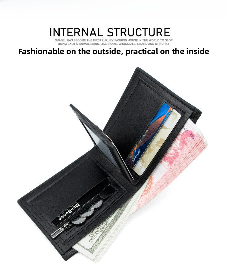 Crocodile Pattern Men's Small Wallets Made Of Durable PU Leather