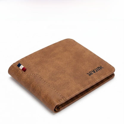 Men's Small PU Leather Wallet With Sewing Thread Detail, Wear-Resistant Design For Spring And Summer